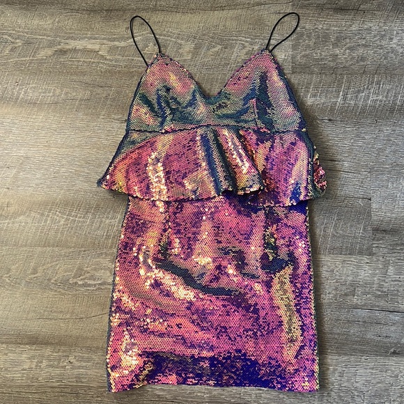 Zara Sequin Mini Dress Size Medium - Picture 1 of 5